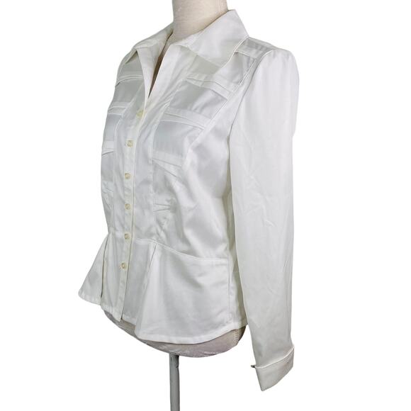 Coldwater Creek Blouse Small White Wrinkle Resistant Non Iron New - Picture 5 of 13